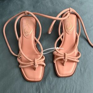 Sam Edelman Blush Leather Ankle Strap Sandals